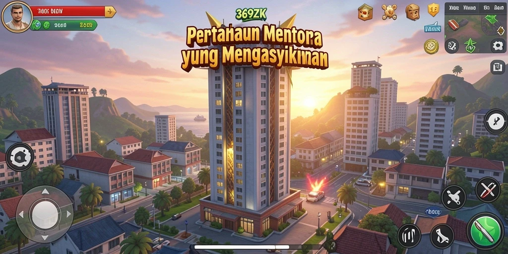 Screenshot gameplay Tower Defense dari 369ZK yang mendebarkan.