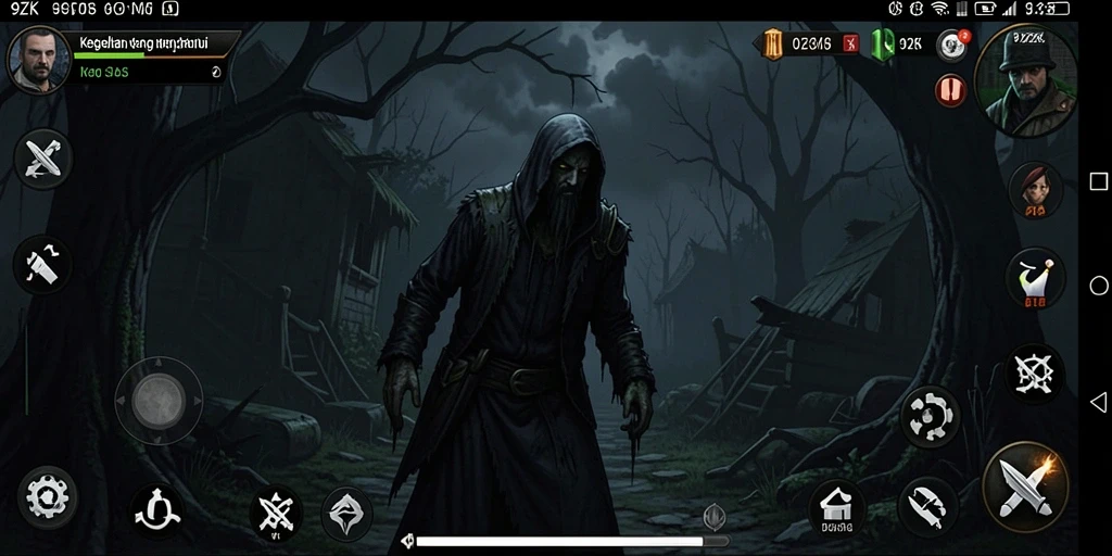 Tampilan gameplay <strong>9ZK</strong> yang menyeramkan dan penuh ketegangan.