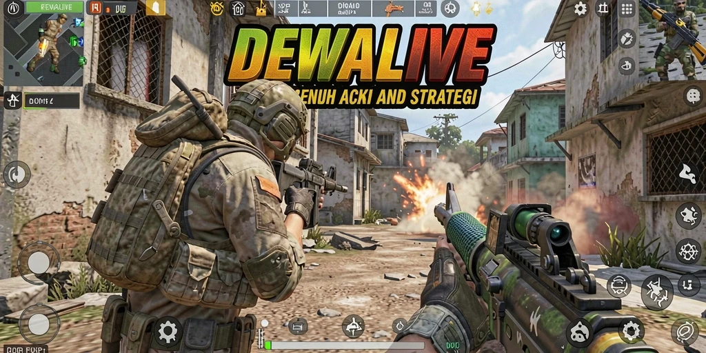 Tangkapan layar DEWALIVE menunjukkan pertempuran FPS yang mendebarkan dan grafis luar biasa.