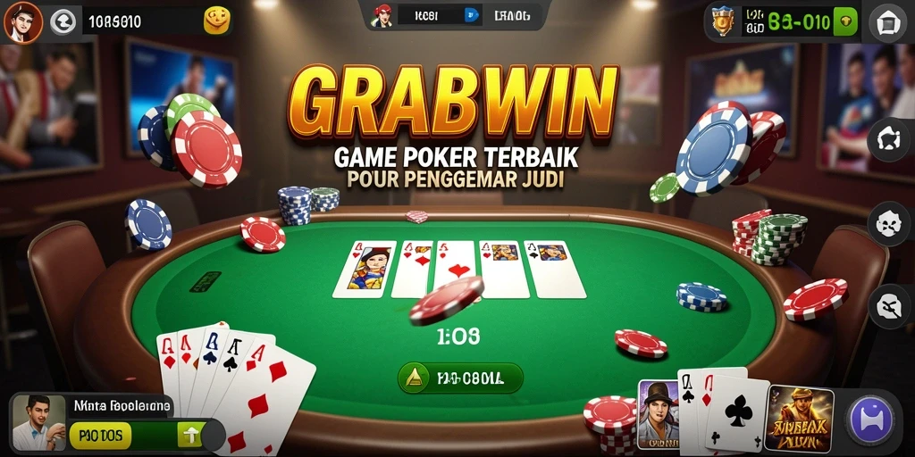 Tampilan gameplay seru di GRABWIN dengan berbagai pilihan permainan poker.