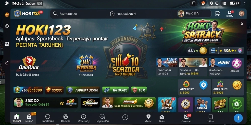 Screenshot permainan HOKI123 yang menampilkan pilihan taruhan olahraga.