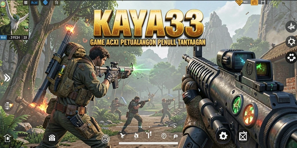 Tampilan gameplay intens KAYA33 dengan aksi menembak seru.