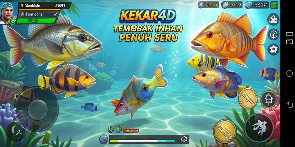 Screenshot gameplay <strong>KEKAR4D</strong> menampilkan aksi menembak ikan yang seru.