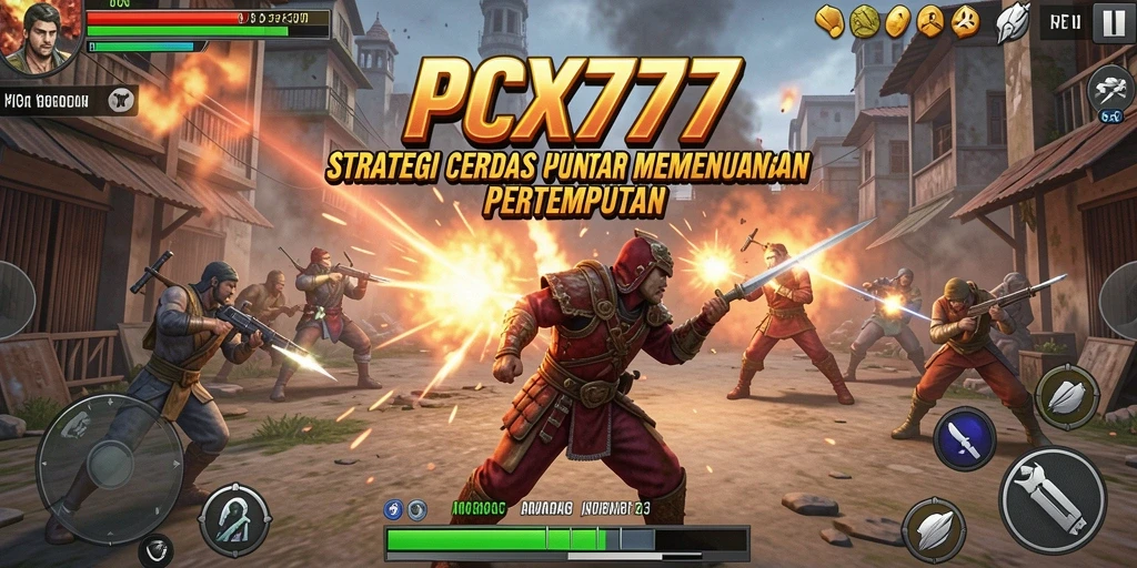 Tampilan gameplay PCX777 menampilkan pertarungan strategis yang intens.