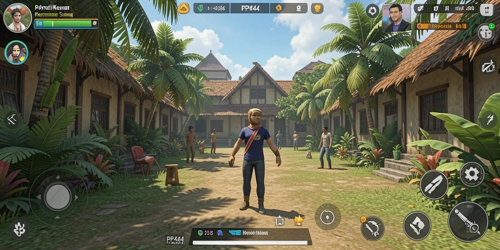 Tampilan gameplay PP444 yang penuh warna dan mengasyikkan.