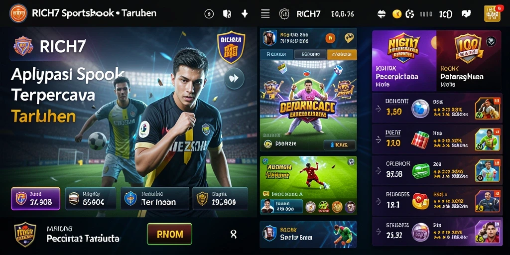 Tampilan menarik dari gameplay RICH7 dengan berbagai pilihan taruhan olahraga.
