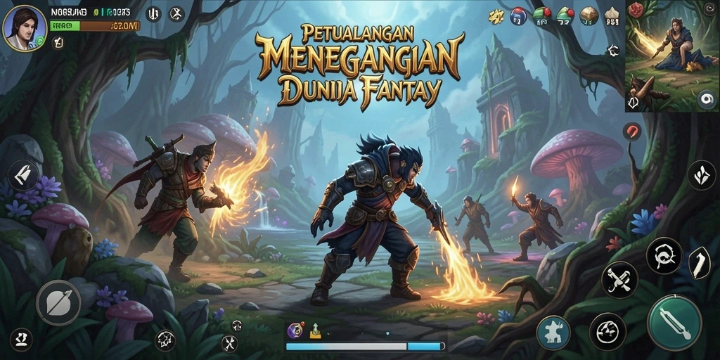 Tampilan gameplay menegangkan dari RR33 dengan petualangan seru di dunia fantasi.