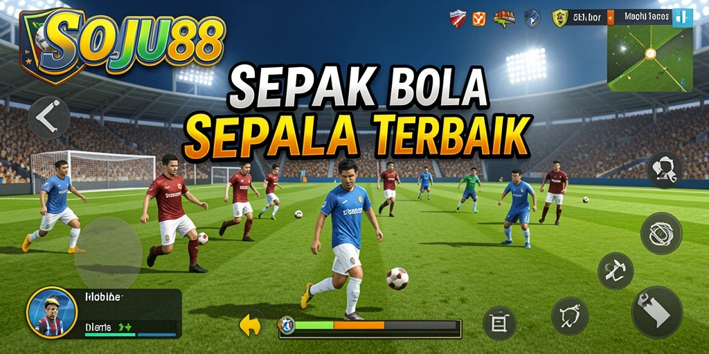 Gameplay mendebarkan dalam SOJU88 dengan aksi sepak bola seru.
