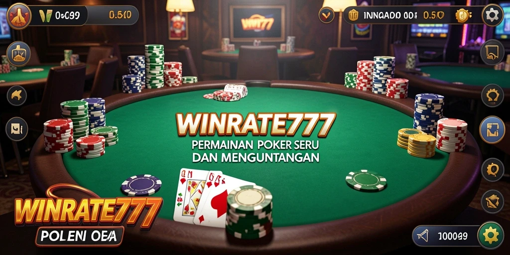 Tampilan menarik dari gameplay Poker di WINRATE777.